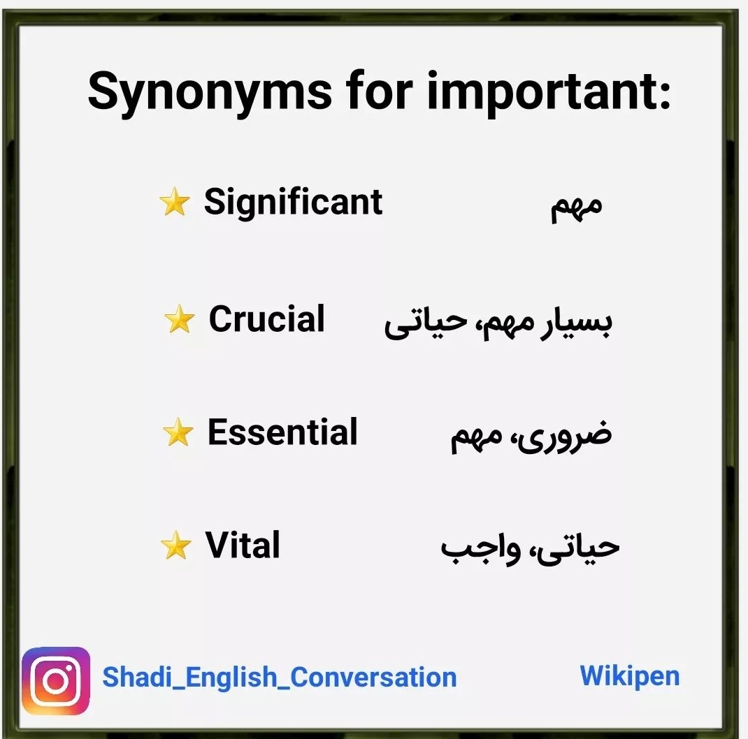 Synonyms for important wikipen